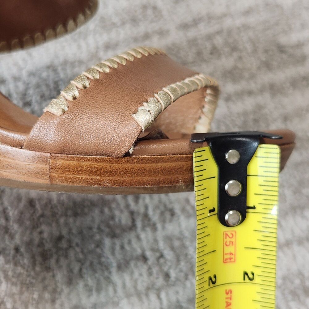 Jack Rogers Vanessa Stacked Platform Wedge Heel Sandal tan gold size 8 - Picture 11 of 12